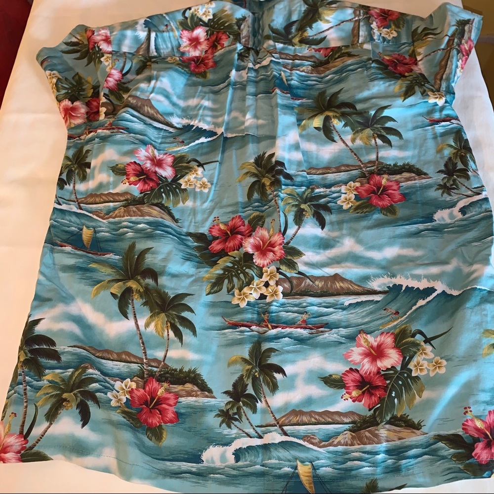 The Hawaiian Original Mens Hawaiian Shirt Blue L